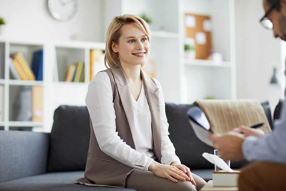 female getting individual counseling